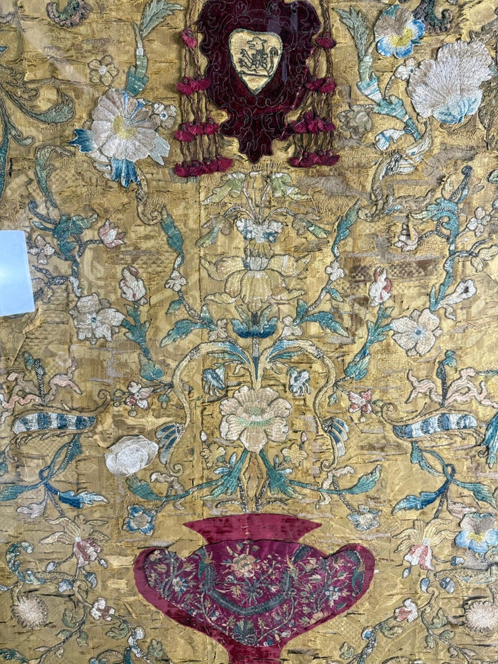 Antique Continental Ecclesiastical Embroidered Textile, 17th–18th Century