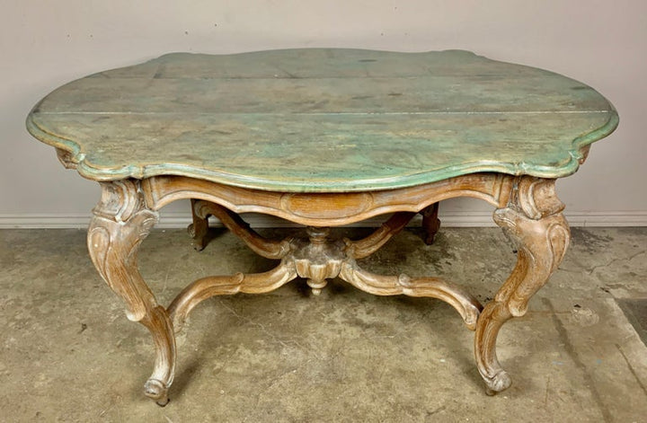 19th Century Painted French Oval Shaped Center Table