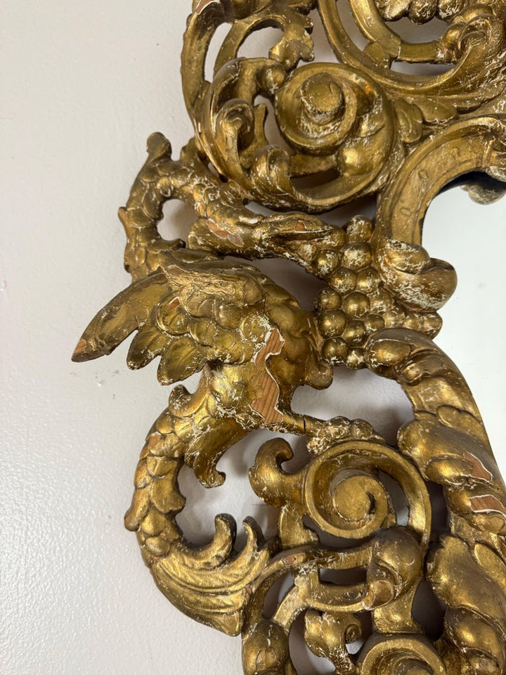 19th-Century Italian Baroque-Style Carved and Giltwood Mirror