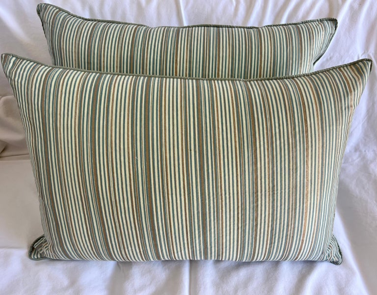 Pair of Unique Striped Fortuny Cotton Pillows