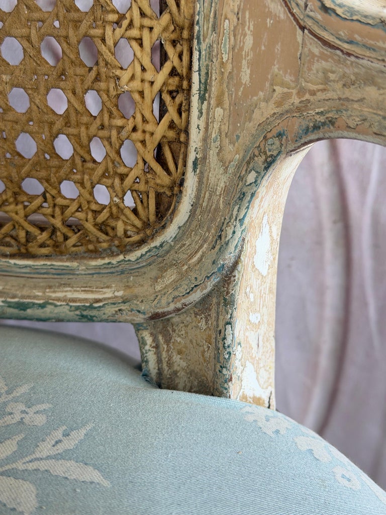 French Louis XV Fauteuil Vanity Chair, Beechwood, Circa 1880-1900