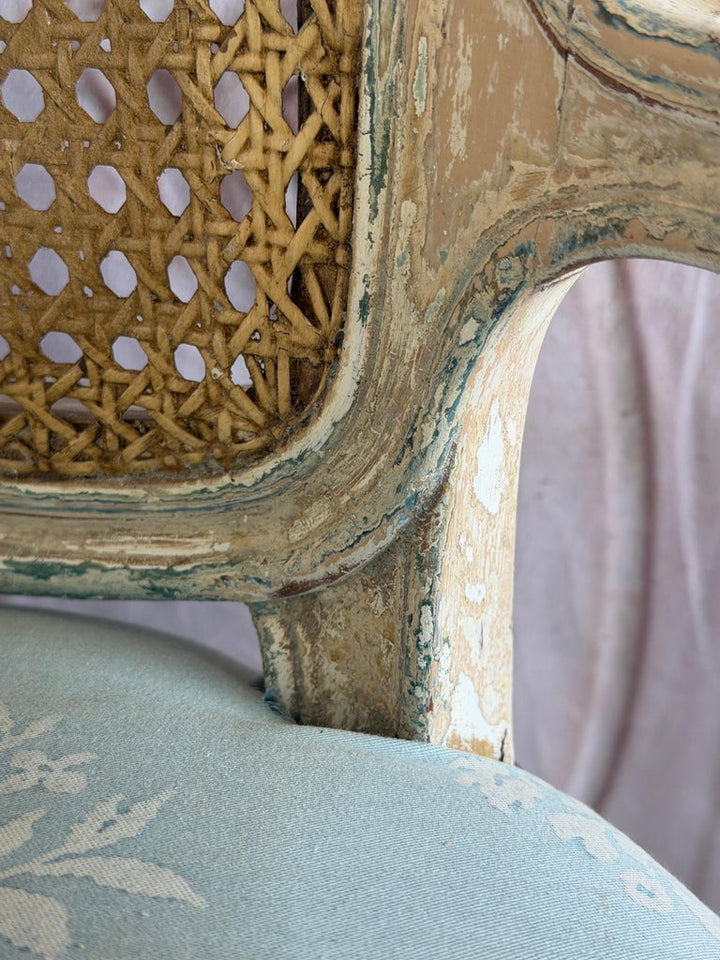 French Louis XV Fauteuil Vanity Chair, Beechwood, Circa 1880-1900