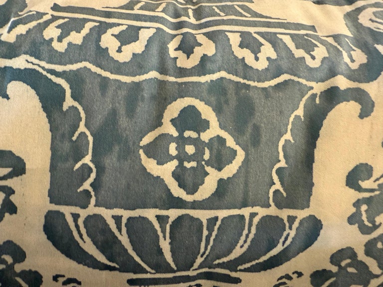 Pair of Authentic Fortuny Venetian Textile Pillows with Belgian Linen Backs