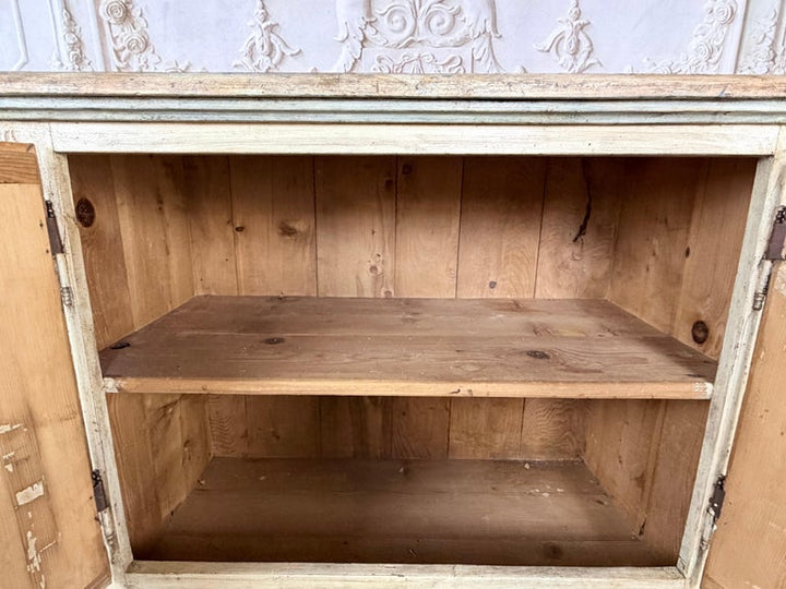 Italian Rococo Painted Serpentine Credenza with Floral Cartouches