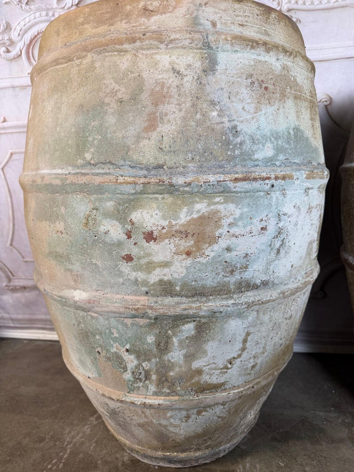 Pair of Antique Mediterranean Terracotta Storage Jars with Weathered Patina
