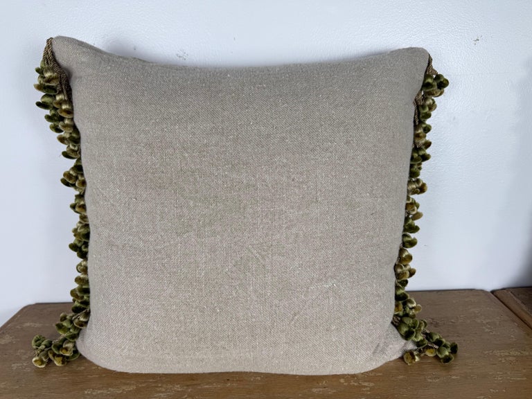 Pair of Custom Aubusson Tapestry and Velvet Pillows by Melissa Levinson