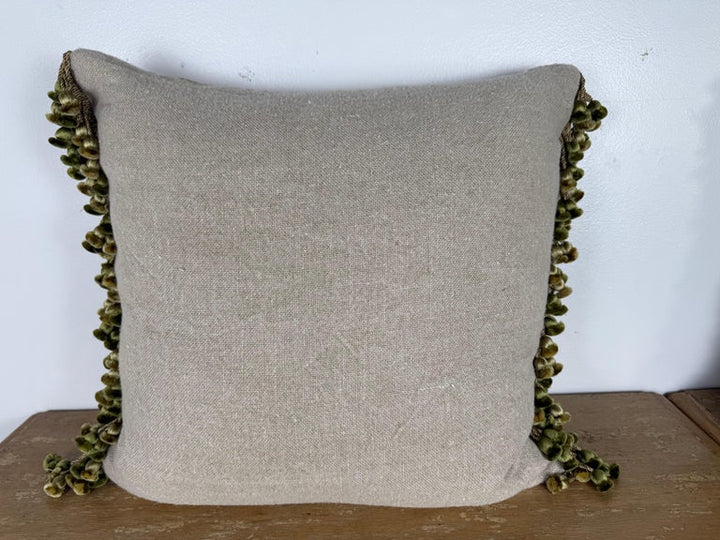 Pair of Custom Aubusson Tapestry and Velvet Pillows by Melissa Levinson