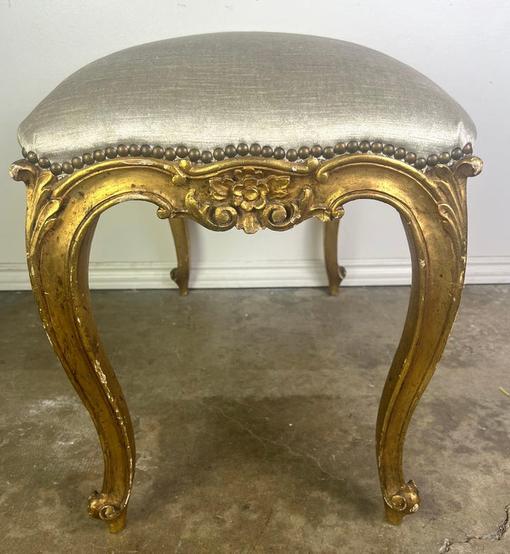 French Louis XV Style Gilt Wood Bench