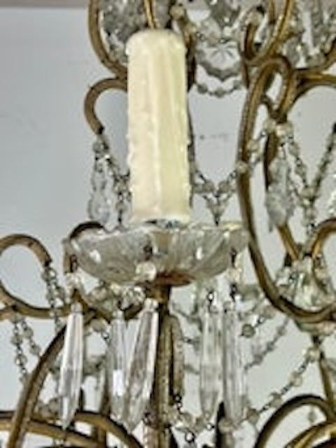 Monumental Italian Crystal Beaded Chandelier C. 1930's