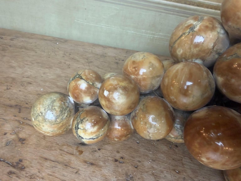 Large Vintage Italian Alabaster Grape Cluster Sculpture