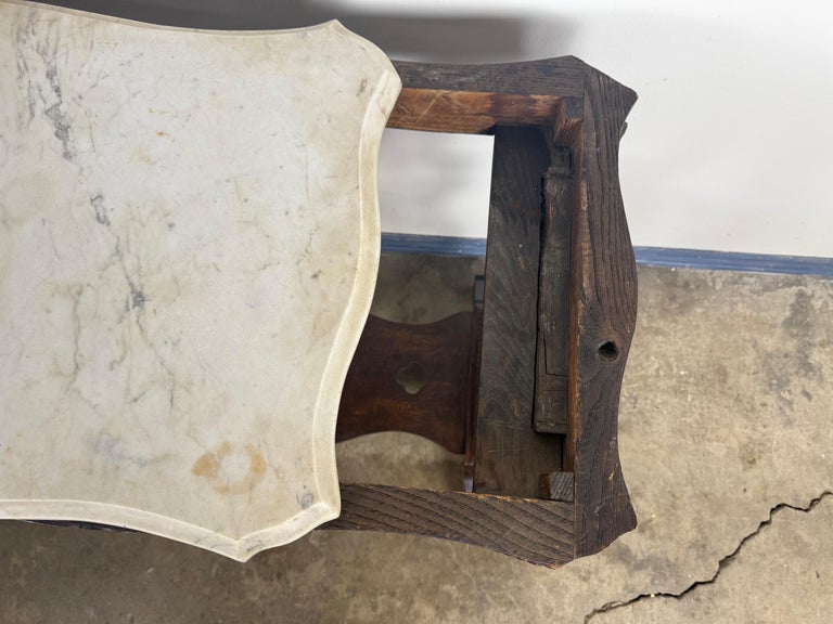 19th Century American Renaissance Revival Marble-Top Side Table