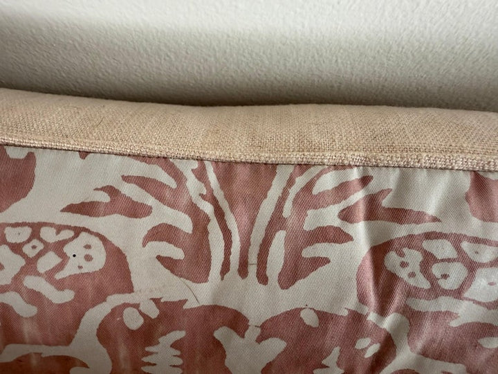 Pair of Pink and White Fortuny-Style Pillows