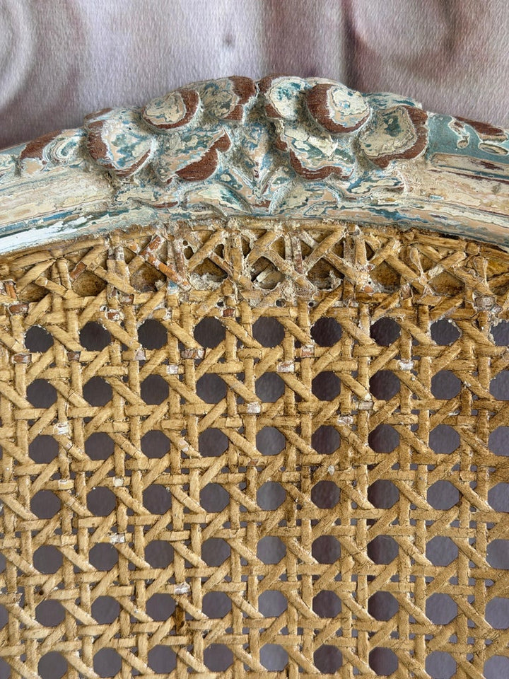 French Louis XV Fauteuil Vanity Chair, Beechwood, Circa 1880-1900