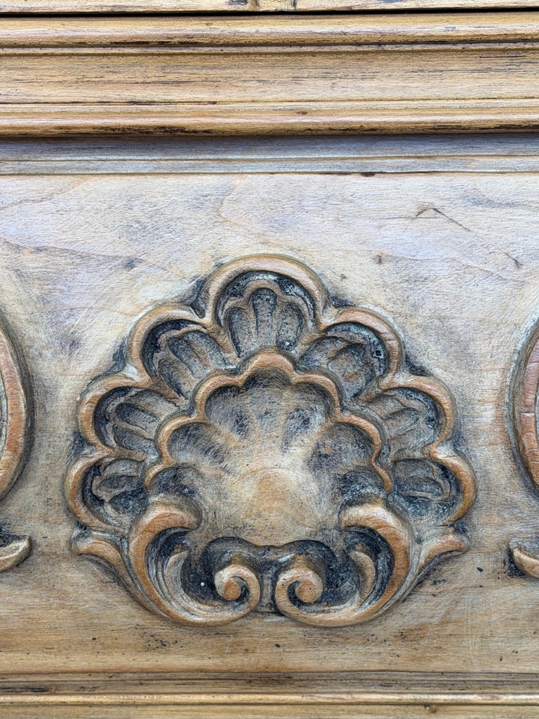 Antique French Louis XV Bombe Commode - Bleached Oak