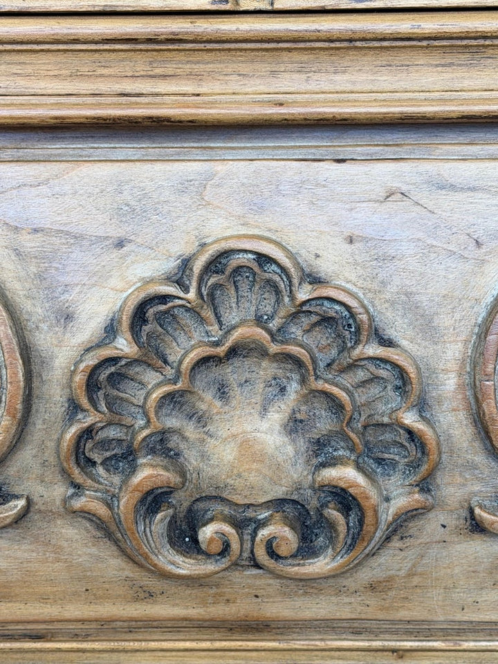 Antique French Louis XV Bombe Commode - Bleached Oak