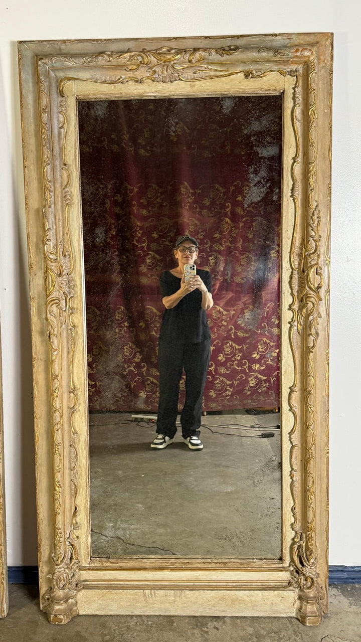 Pair of 19th C. Italian Door Surrounds w/ Antique Mirror