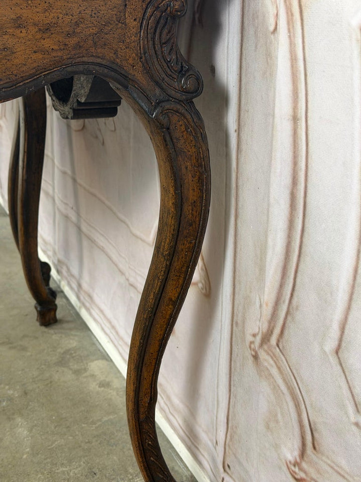 Pair of Louis XV Side Tables, Burl Walnut, Hand-Carved, Circa 1920s