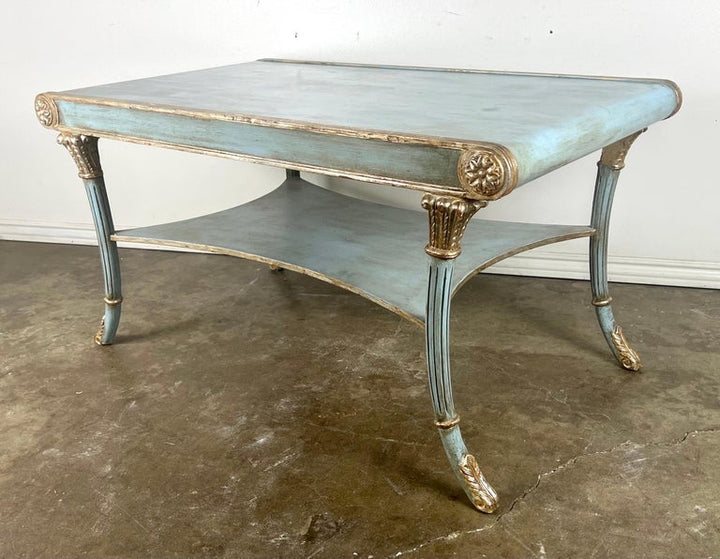 Italian Regency Style Painted & Parcel Gilt Table by Nancy Corzine