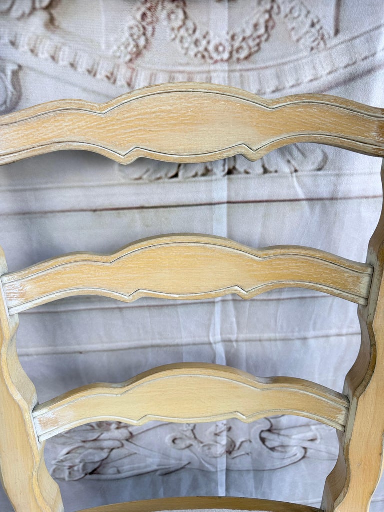 Set of 10 19th Century French Provincial Bleached Oak Ladderback Dining Chairs