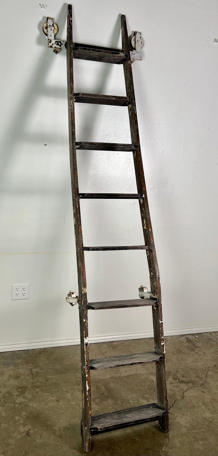 Antique Library Ladder with Great Patina