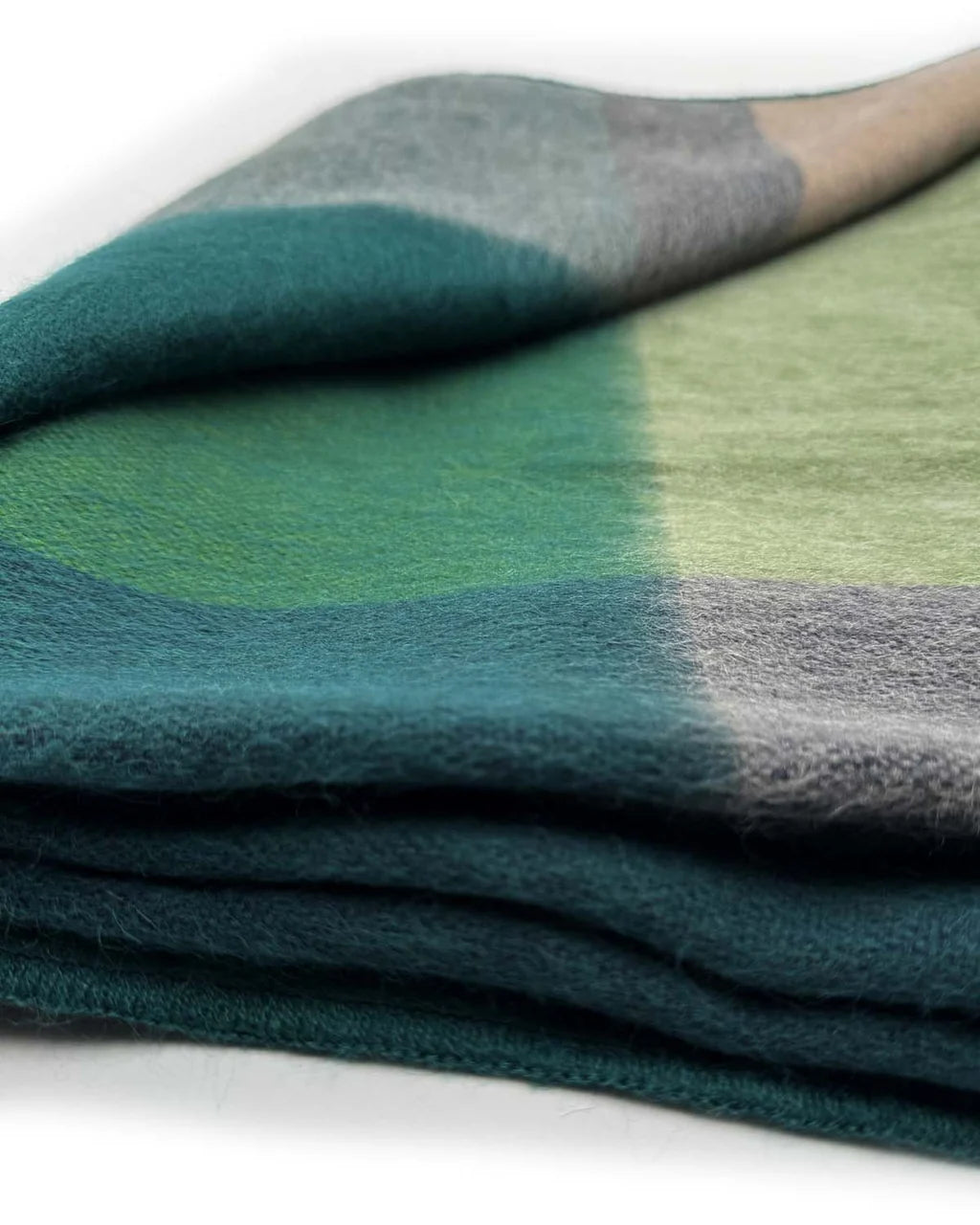 Green Alpaca Throw Blanket - Alpine