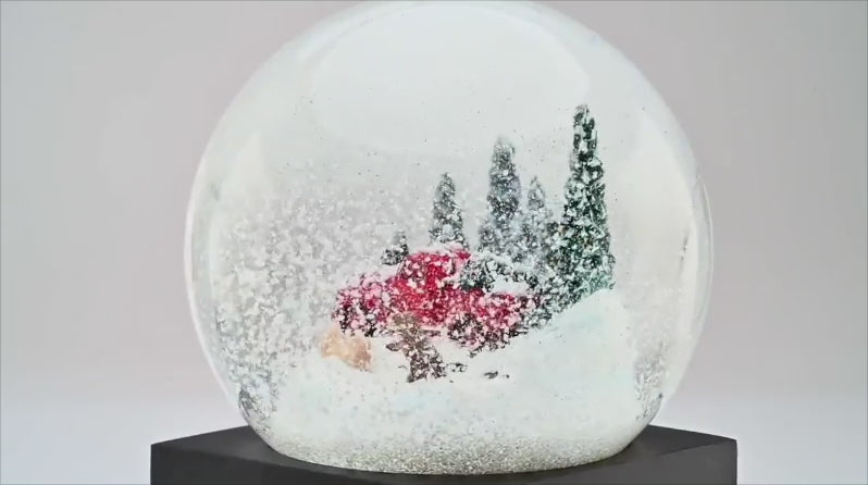 Red Truck with Dogs Snow Globe