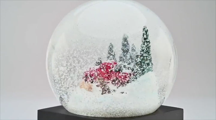 Red Truck with Dogs Snow Globe