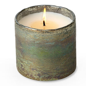 Mossy Green Artisan Blown Glass Tumbler Candle Orange Gove