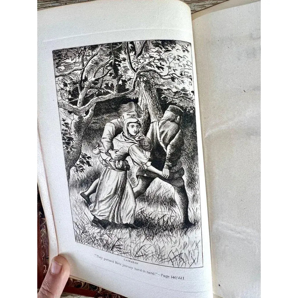 Set of Sixteen Leather Bound Book by Charles Reade