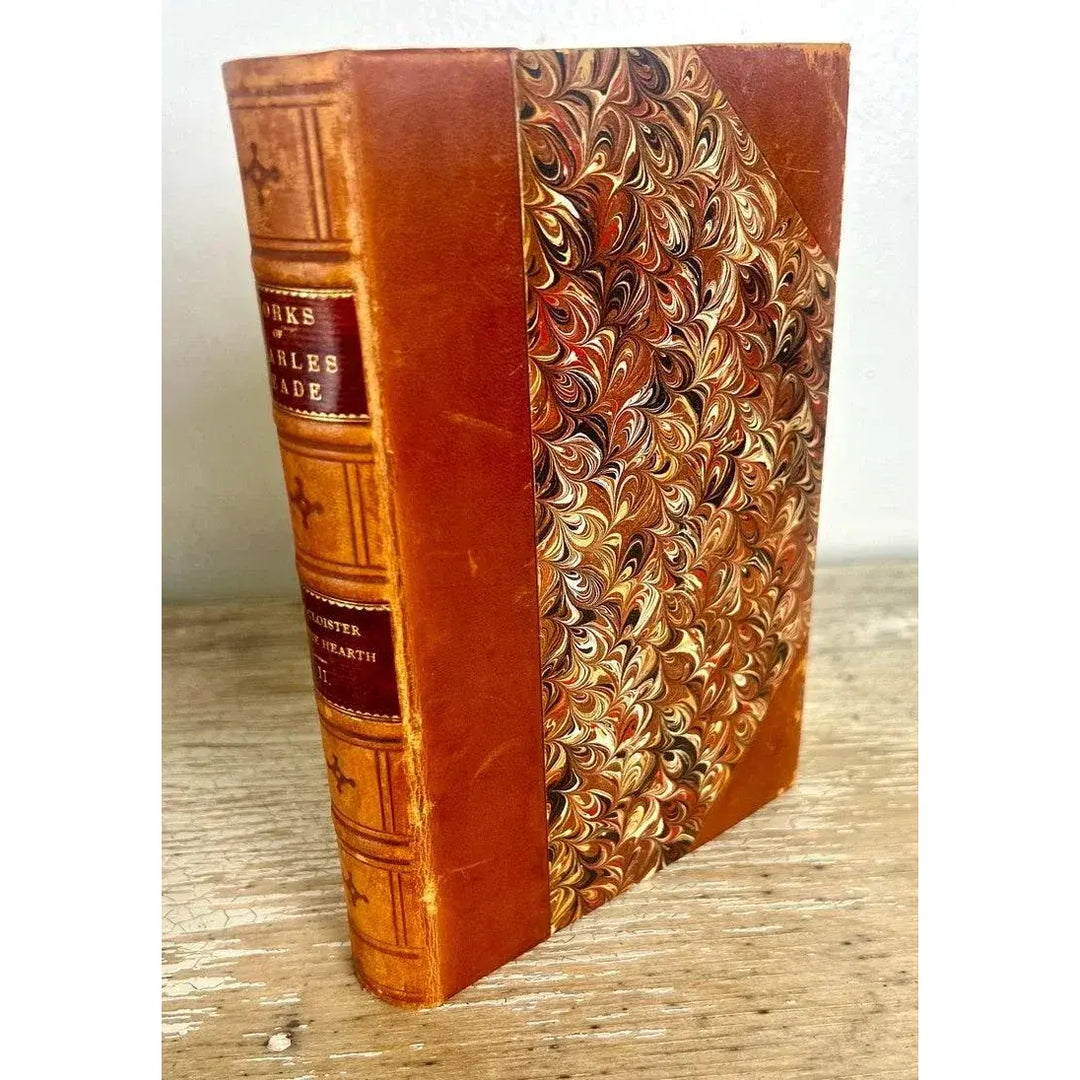 Set of Sixteen Leather Bound Book by Charles Reade