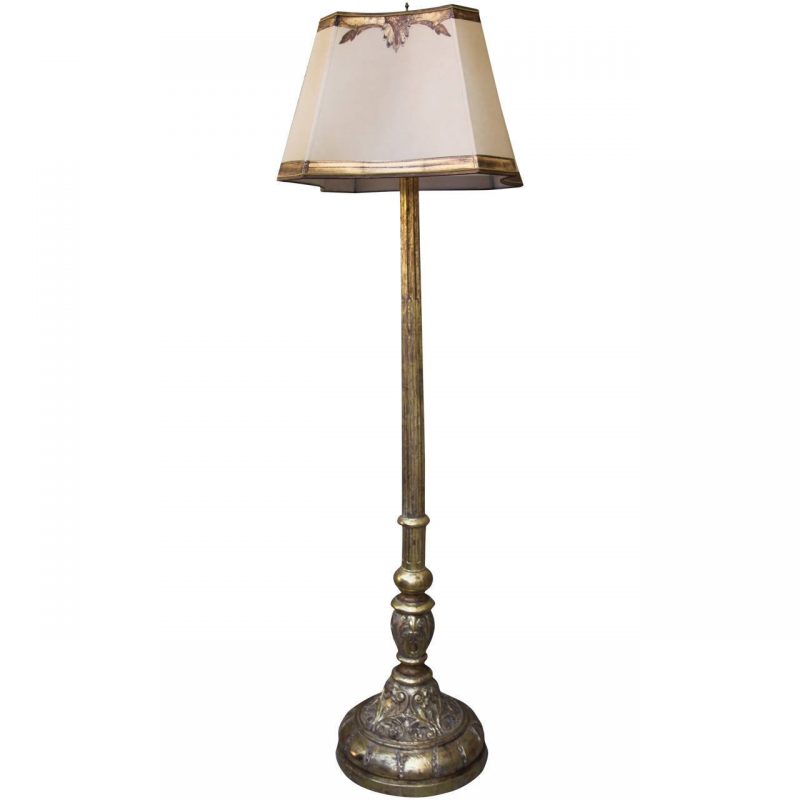 19th Century Italian Giltwood Standing Lamp