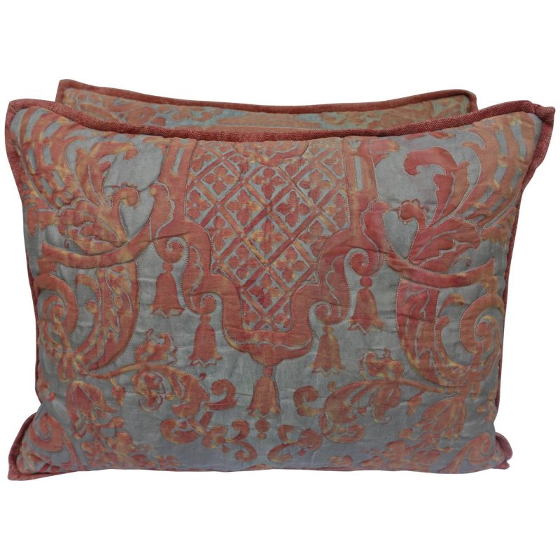 Pair of Rare Quilted Fortuny Pillows