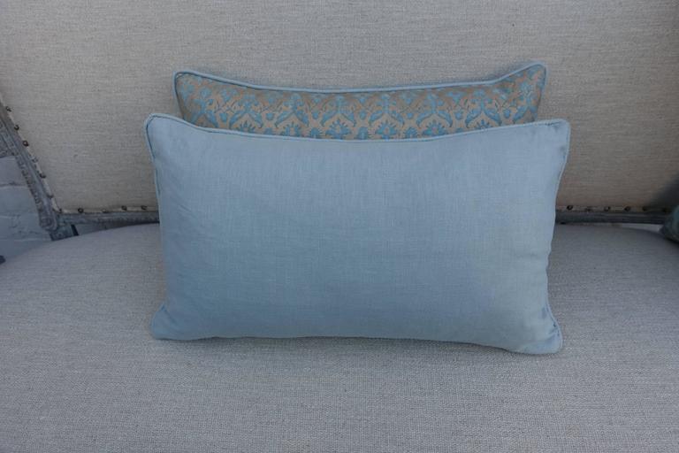 Delfino Patterned Aquamarine Pillows, Pair