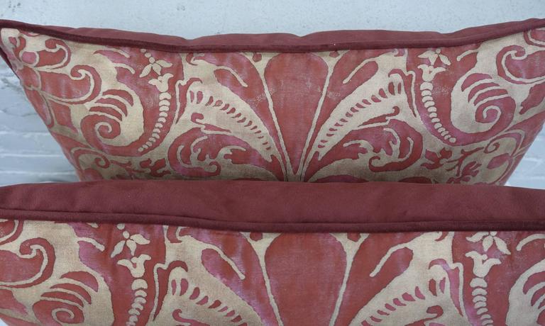 Pair of Italian Fortuny Textile Pillows