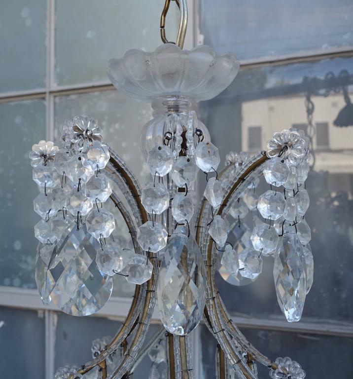 Eight-Light Italian Crystal Beaded Chandelier