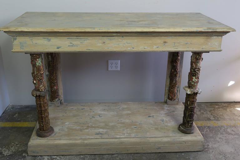 Pair of Italian Painted and Parcel-Gilt Consoles