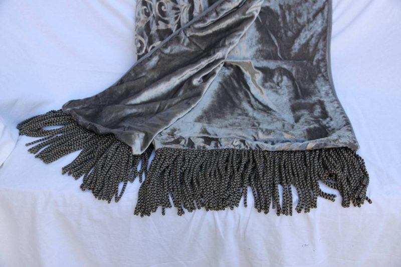 Custom Stenciled Silk Velvet Throw with Fringe