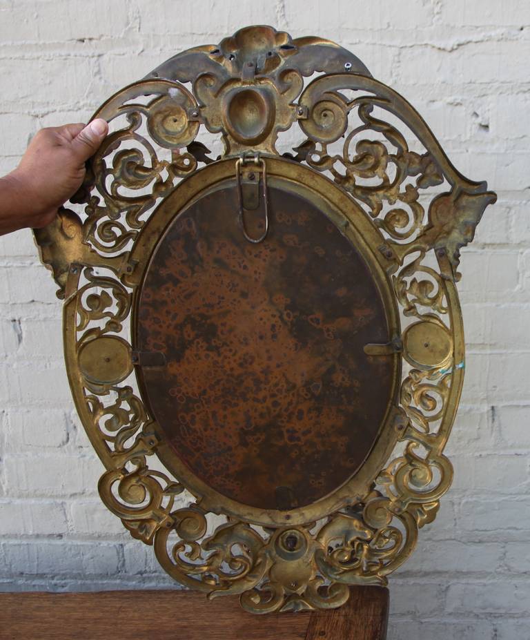 Pair of 19th Century French Bronze Mirrors or Sconces