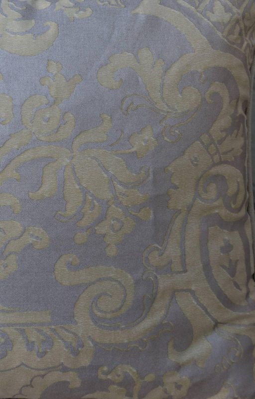 Pair of Fortuny Carnavalet Avocado and Silvery Gold Pillows 2