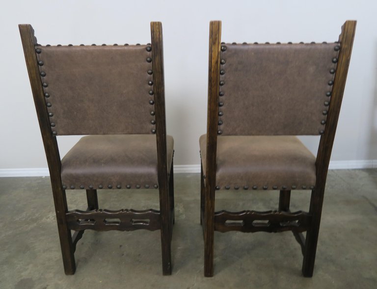 Set Of Ten Spanish Style Leather Dining, Spanish Style Leather Dining Chairs