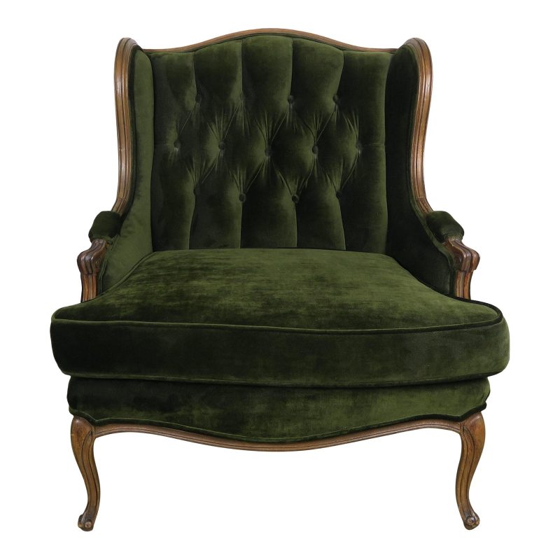 louis-xv-style-tufted-green-velvet-bergere-c-1940s-6396