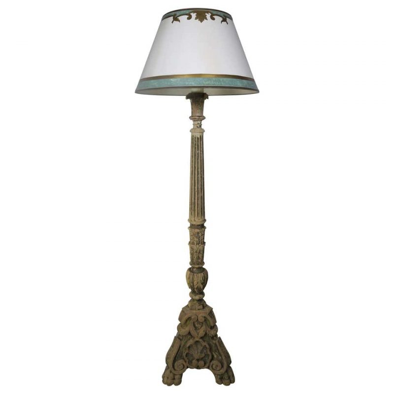 19th Century Italian Standing Lamp with Parchment Shade $1,800