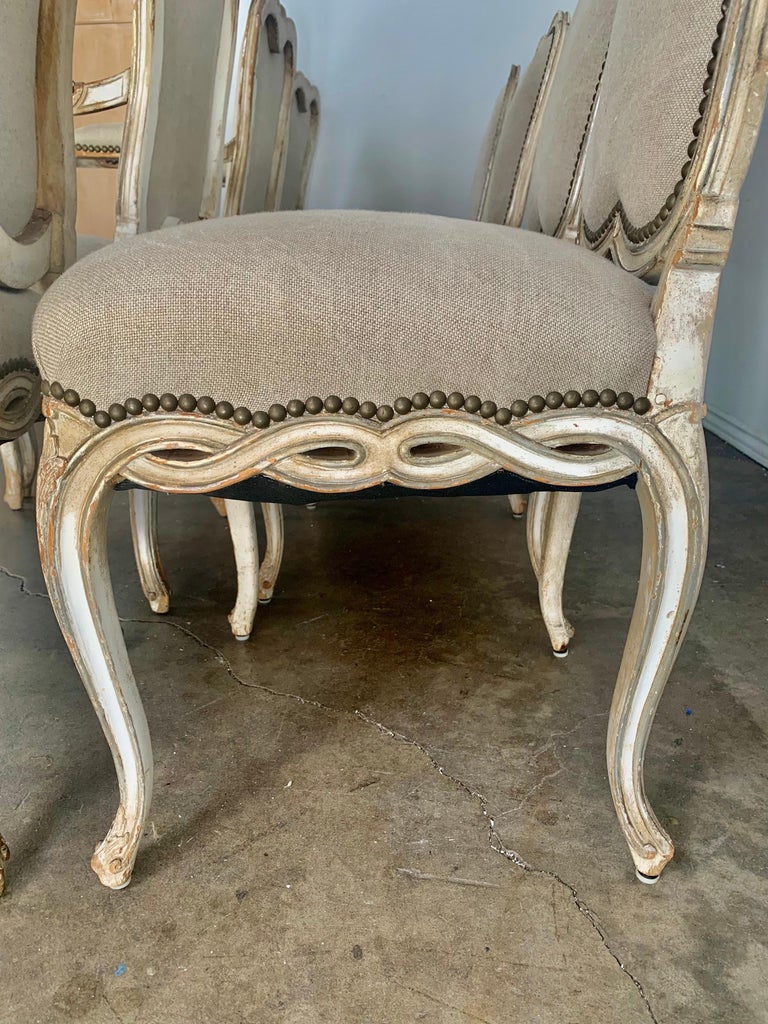 French louis xv painted side chairs